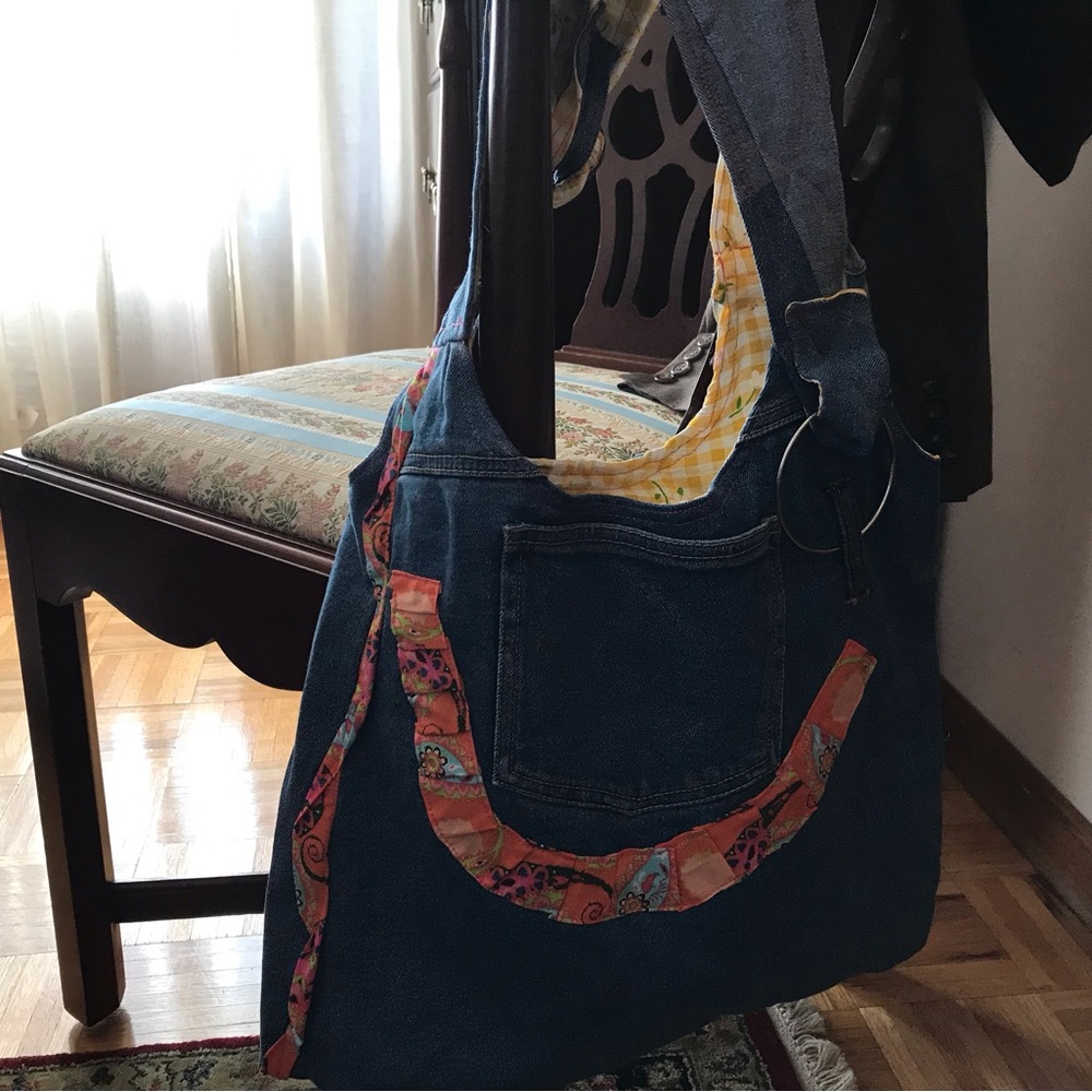 Handmade hobo denim bag